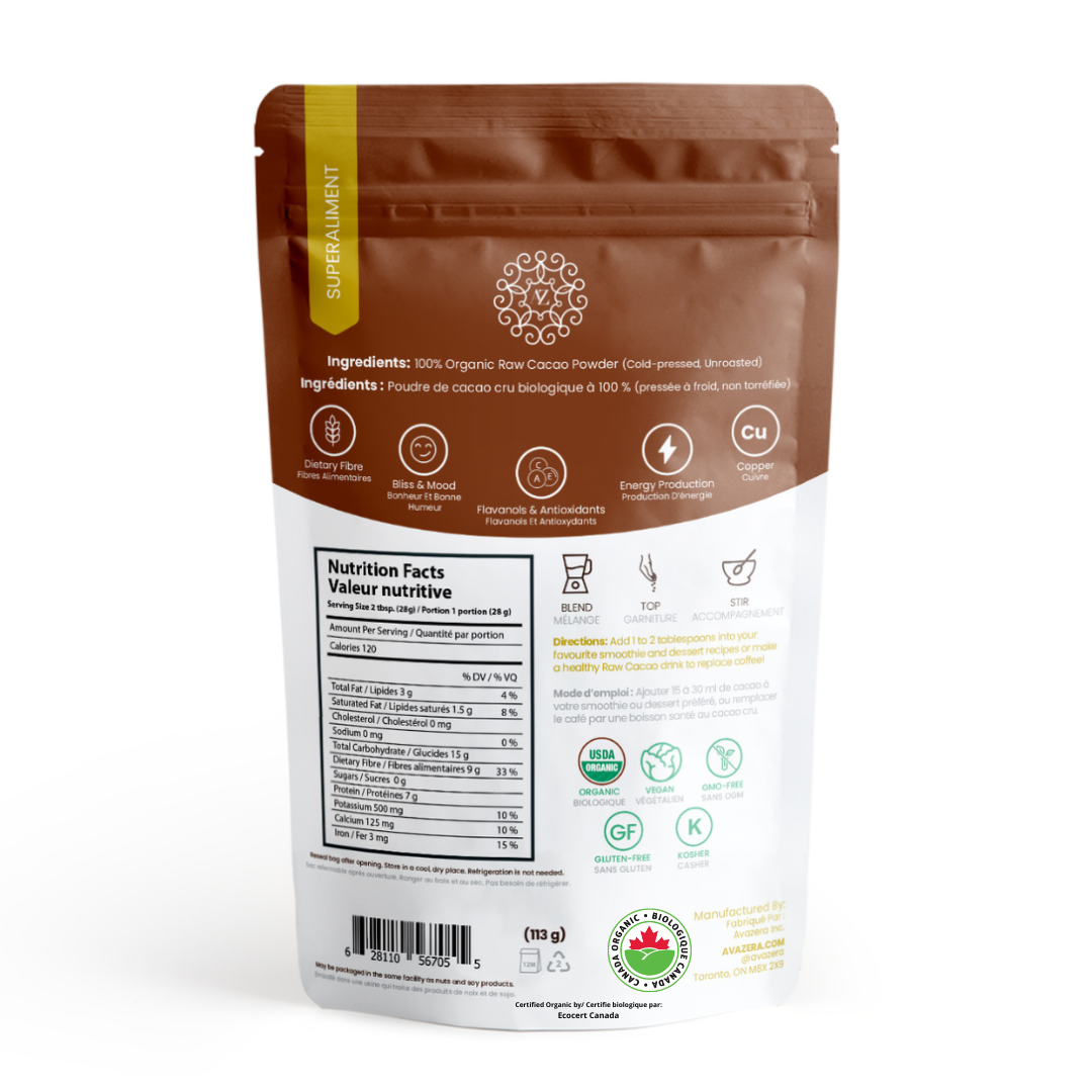 Avazera Organic Raw Cacao Powder 113g